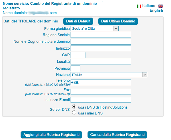 domain registrant data