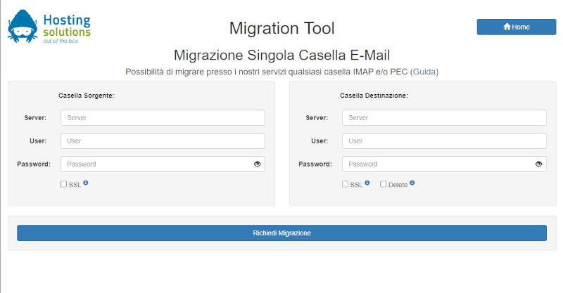 migrazione singola casella