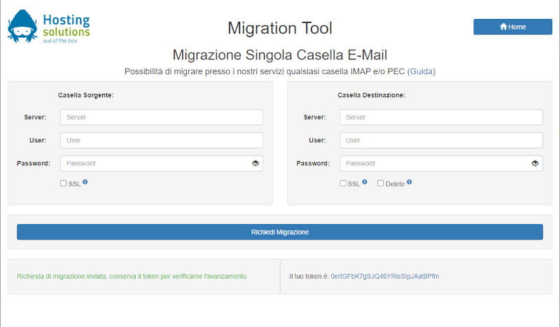 migrazione singola casella