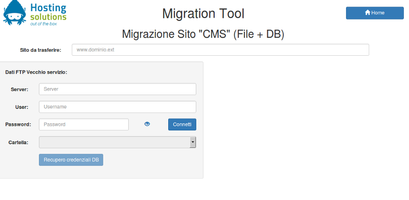 site migration tool with CMS and database