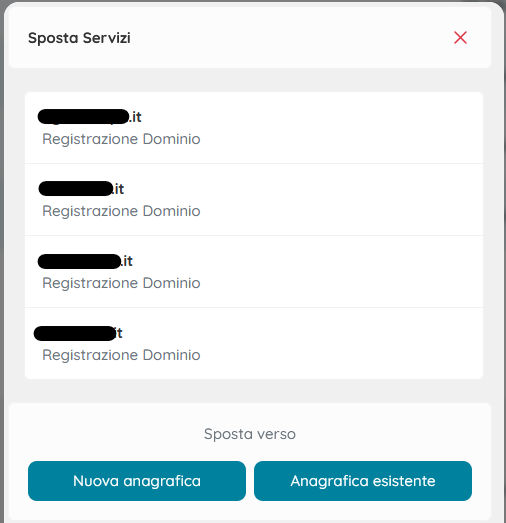 Riepilogo Sposta Servizi
