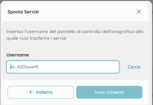 Popup Invia Richiesta