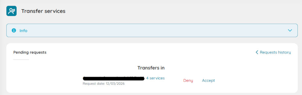 Accept/Reject Transfer Services