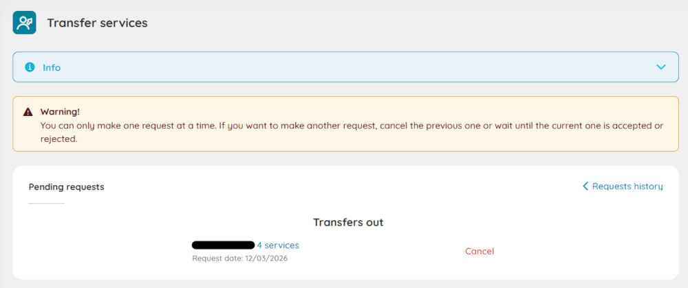 Pending Accept/Reject Transfer Services