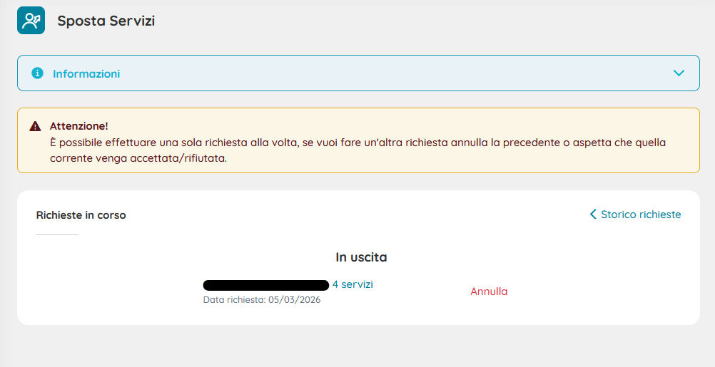 In attesa Accetta/Rifiuta Sposta Servizi