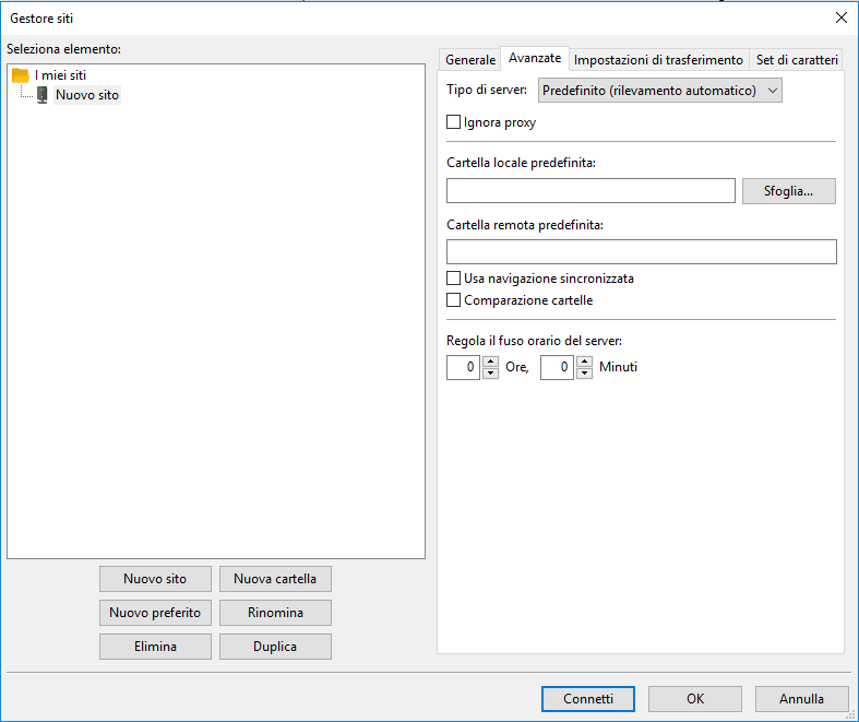 FileZilla - cartella locale