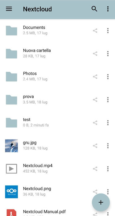 nextcloud: folders on smartphone