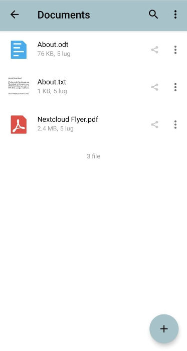 nextcloud: folders on smartphone